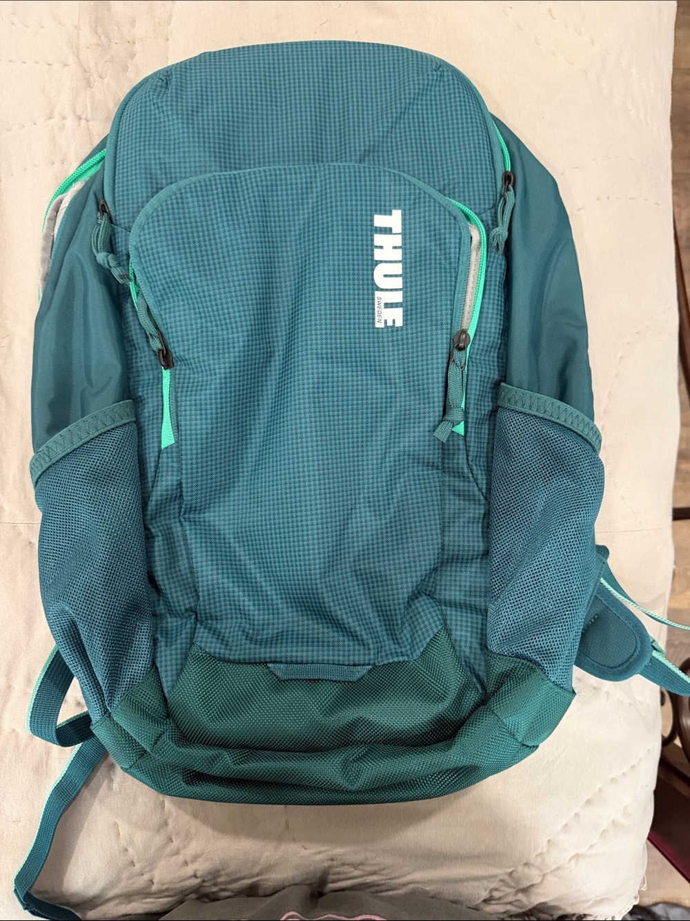 Thule Teal Backpack with Mint Green Accents